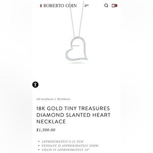 Roberto Coin heart necklace